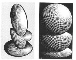 Tre sfere I, xilografia, 1945