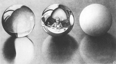 Tre sfere II, litografia, 1946